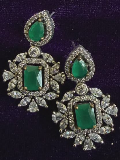 Diamond Earrings Bridal Jewelry Costume silver jewelry Alloy based Jewelry  - SHABURIS Fashion Jewelry
