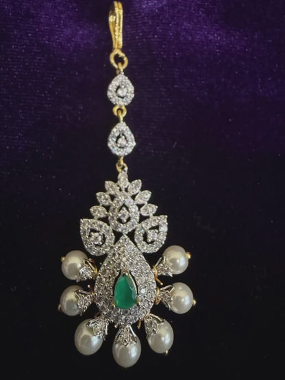 Diamond Maang tikka Bridal Jewelry Costume silver jewelry Alloy based Jewelry  - SHABURIS Fashion Jewelry