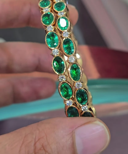 Diamond Bangles - 925 Silver Jewelry - 22ct Gold Plated - CZ Bangles - South indian diamond Bangles design