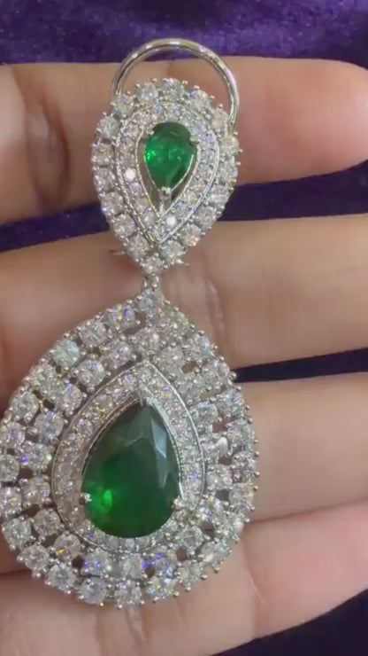 Diamond Earrings Bridal Jewelry Costume silver jewelry Alloy based Jewelry  - SHABURIS Fashion Jewelry
