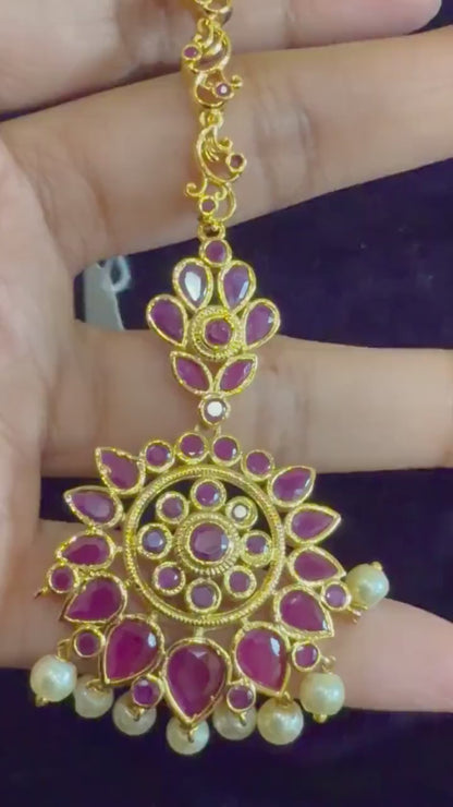 Diamond Maang tikka Bridal Jewelry Costume silver jewelry Alloy based Jewelry  - SHABURIS Fashion Jewelry