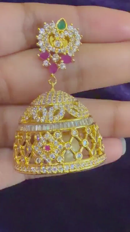 Diamond Earrings Bridal Jewelry Costume silver jewelry Alloy based Jewelry  - SHABURIS Fashion Jewelry