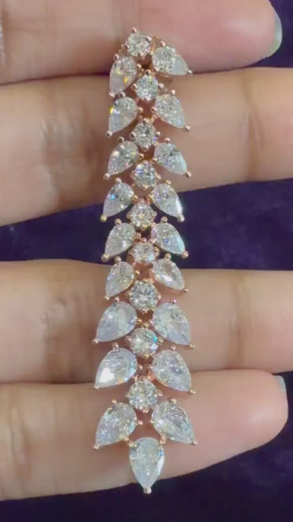 Diamond Earrings Bridal Jewelry Costume silver jewelry Alloy based Jewelry  - SHABURIS Fashion Jewelry
