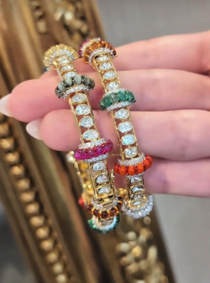 Navaratan Bangles diamond bangles,Pure Silver Jewellery 22kt gold jewelry -SHABURIS