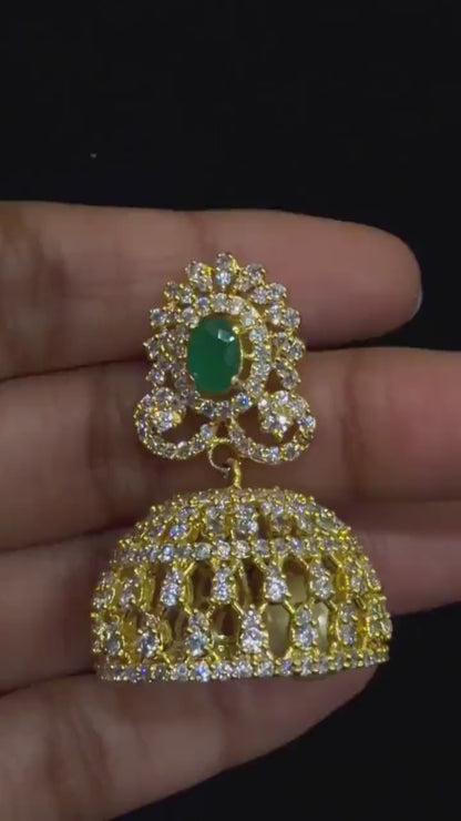 Diamond Earrings Bridal Jewelry Costume silver jewelry Alloy based Jewelry  - SHABURIS Fashion Jewelry