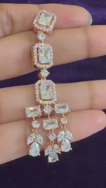 Diamond Earrings Bridal Jewelry Costume silver jewelry Alloy based Jewelry  - SHABURIS Fashion Jewelry