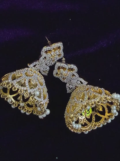 Diamond Earrings Bridal Jewelry Costume silver jewelry Alloy based Jewelry  - SHABURIS Fashion Jewelry
