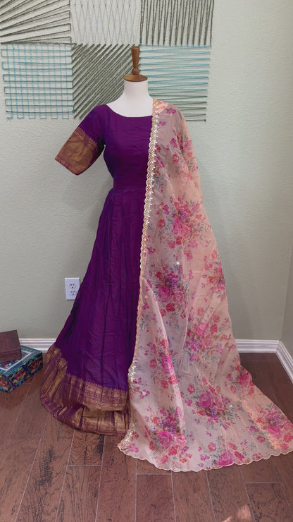 Narayanpet Lehenga | Mehendi & Haldi Lehenga Choli | purple Lehenga Set | Indian Wedding Guest Outfit | Pre Wedding Ceremony Dress