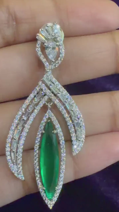 Diamond Earrings Bridal Jewelry Costume silver jewelry Alloy based Jewelry  - SHABURIS Fashion Jewelry