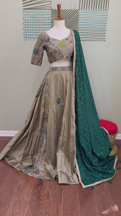 Designer Lehenga | Mehendi & Haldi Lehenga Choli | yellow purple Lehenga Set | Indian Wedding Guest Outfit | Pre Wedding Ceremony Dress