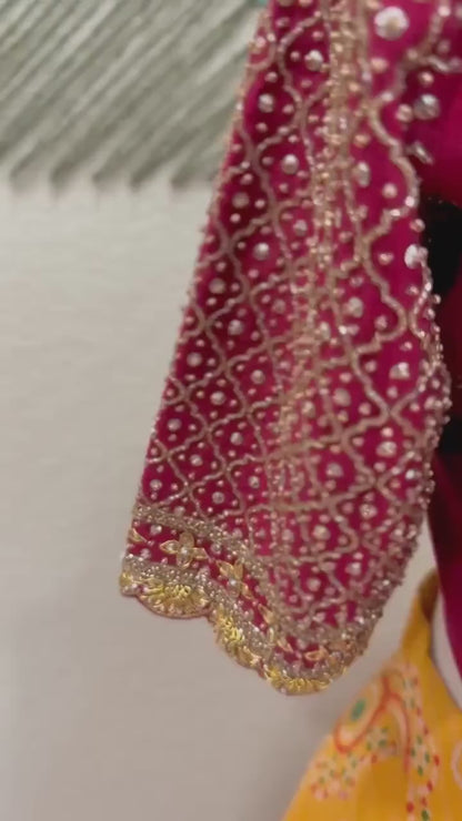 Maggam work Blouse for Saree – Red Blouse- Artisan Silk Blouse – Festive & Wedding Ethnic Wear