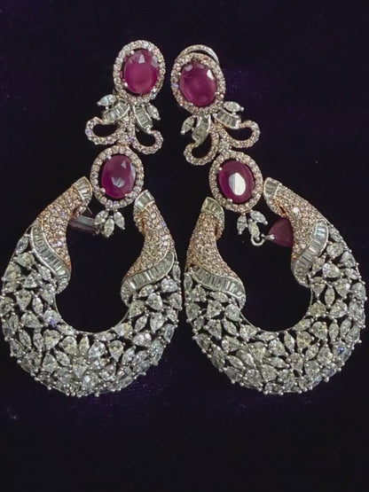 Diamond Earrings Bridal Jewelry Costume silver jewelry Alloy based Jewelry  - SHABURIS Fashion Jewelry