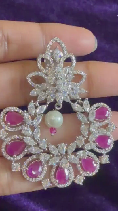 Diamond Earrings Bridal Jewelry Costume silver jewelry Alloy based Jewelry  - SHABURIS Fashion Jewelry