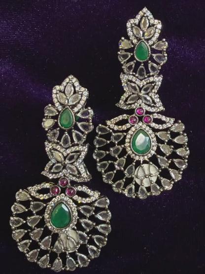 Diamond Earrings Bridal Jewelry Costume silver jewelry Alloy based Jewelry  - SHABURIS Fashion Jewelry