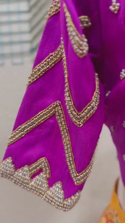 Maggam work Blouse for Saree –Magenta pink blouse - Artisan Silk Blouse – Festive & Wedding Ethnic Wear