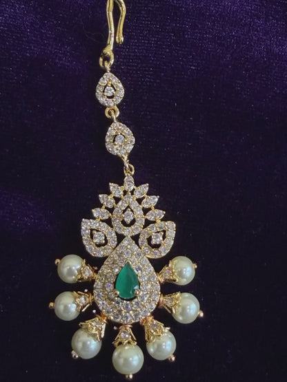 Diamond Maang tikka Bridal Jewelry Costume silver jewelry Alloy based Jewelry  - SHABURIS Fashion Jewelry