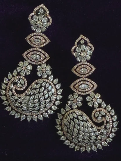 Diamond Earrings Bridal Jewelry Costume silver jewelry Alloy based Jewelry  - SHABURIS Fashion Jewelry