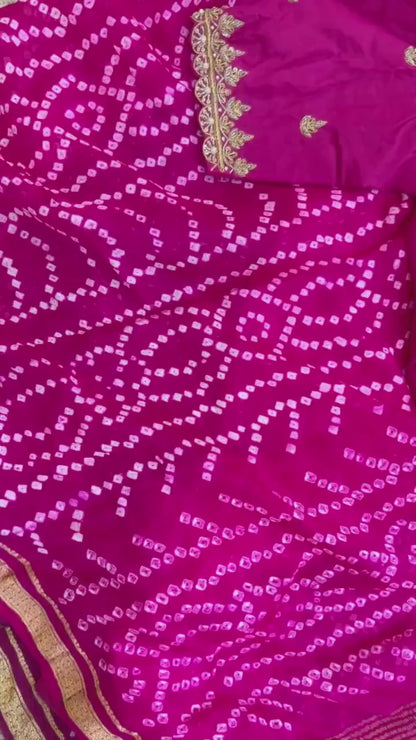Bandhini saree shibori saree multi colour saree haldi saree Mehendi saree grab party saree with blouse