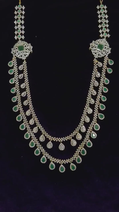 Diamond Necklace Bridal necklace Costume silver jewelry Alloy based Jewelry  - SHABURIS Fashion Jewelry