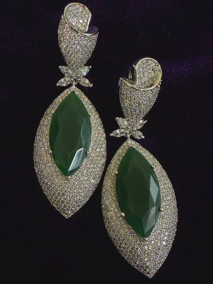 Diamond Earrings Bridal Jewelry Costume silver jewelry Alloy based Jewelry  - SHABURIS Fashion Jewelry
