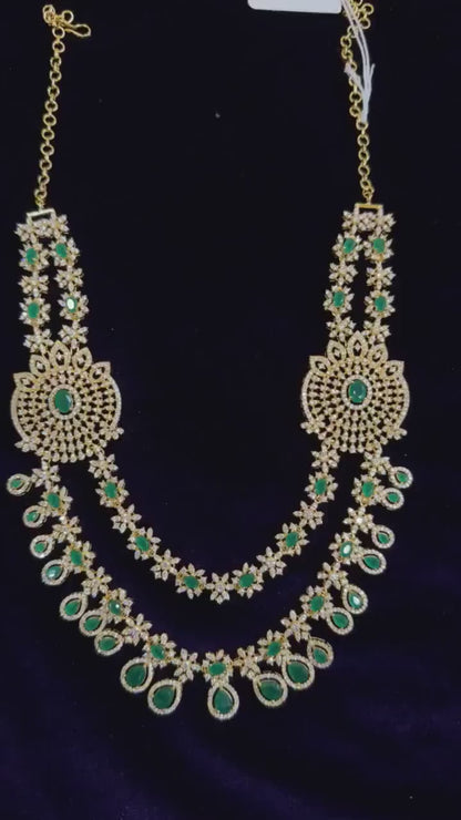 Diamond Necklace Bridal necklace Costume silver jewelry Alloy based Jewelry  - SHABURIS Fashion Jewelry