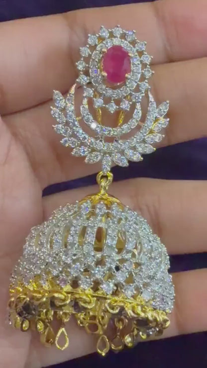 Diamond Earrings Bridal Jewelry Costume silver jewelry Alloy based Jewelry  - SHABURIS Fashion Jewelry