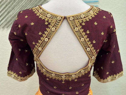 Maggam work Blouse for Saree –Maroon Blouse - Artisan Silk Blouse – Festive & Wedding Ethnic Wear