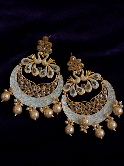 Diamond Earrings Bridal Jewelry Costume silver jewelry Alloy based Jewelry  - SHABURIS Fashion Jewelry