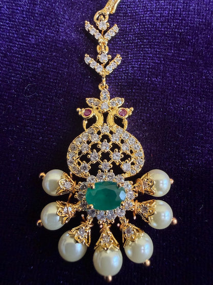 Diamond Maang tikka Bridal Jewelry Costume silver jewelry Alloy based Jewelry  - SHABURIS Fashion Jewelry