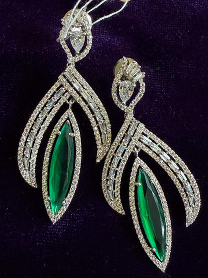 Diamond Earrings Bridal Jewelry Costume silver jewelry Alloy based Jewelry  - SHABURIS Fashion Jewelry