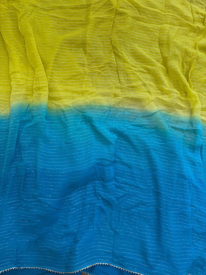 Chikankari saree shibori saree multi colour saree haldi saree Mehendi saree grab party saree with blouse