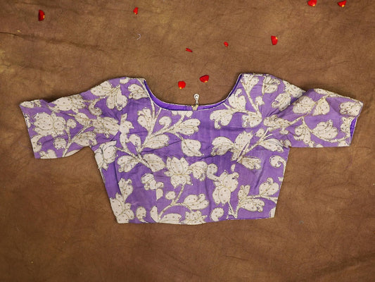 Maggam work Blouse for Saree – lavender Blouse- Artisan Silk Blouse – Festive & Wedding Ethnic Wear