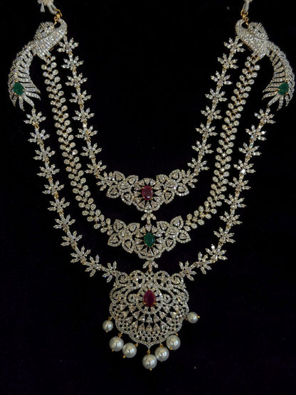 Diamond Necklace Bridal necklace Costume silver jewelry Alloy based Jewelry  - SHABURIS Fashion Jewelry