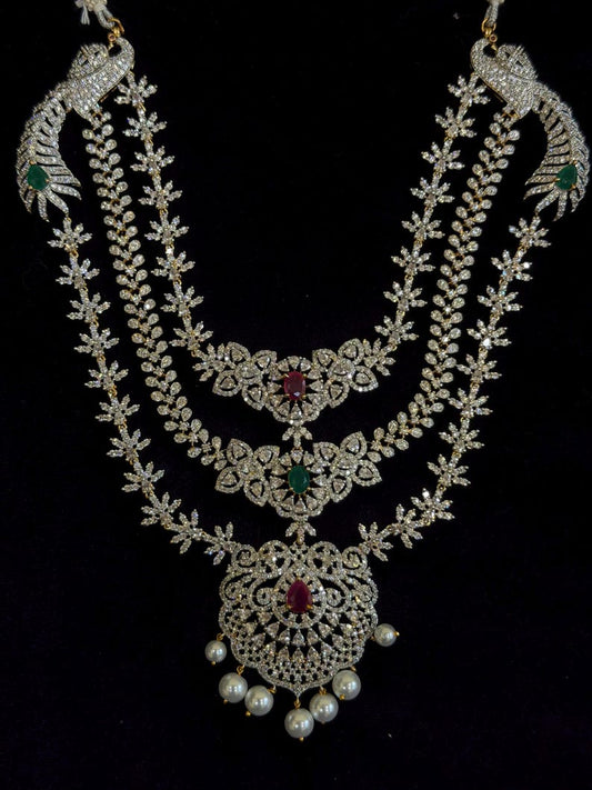Diamond Necklace Bridal necklace Costume silver jewelry Alloy based Jewelry  - SHABURIS Fashion Jewelry