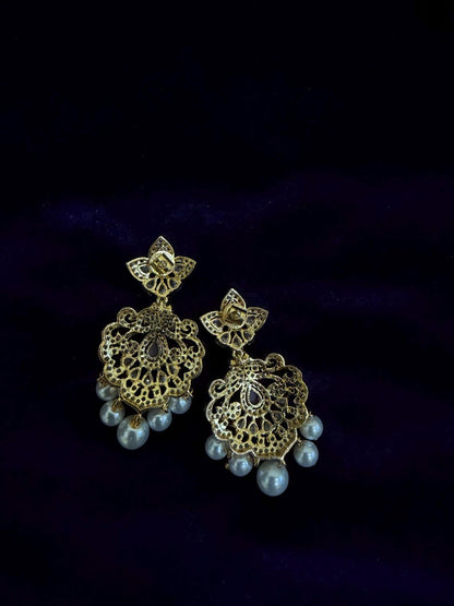 Diamond Earrings Bridal Jewelry Costume silver jewelry Alloy based Jewelry  - SHABURIS Fashion Jewelry