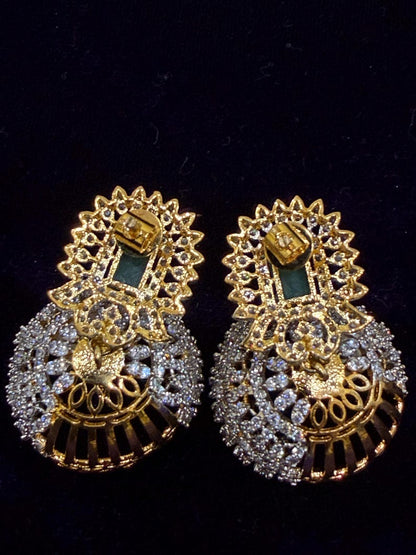 Diamond Earrings Bridal Jewelry Costume silver jewelry Alloy based Jewelry  - SHABURIS Fashion Jewelry