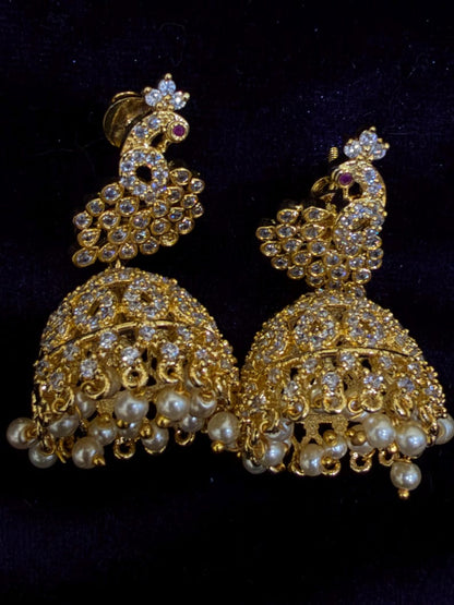Diamond Earrings Bridal Jewelry Costume silver jewelry Alloy based Jewelry  - SHABURIS Fashion Jewelry