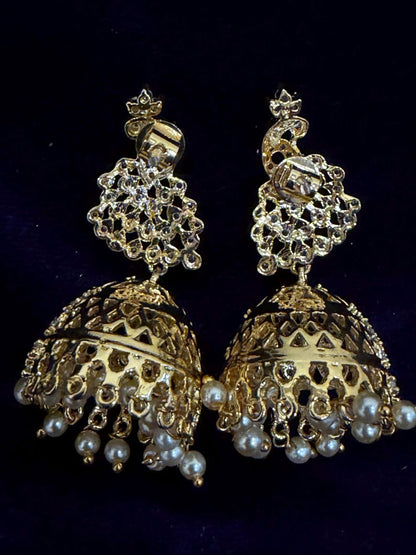 Diamond Earrings Bridal Jewelry Costume silver jewelry Alloy based Jewelry  - SHABURIS Fashion Jewelry