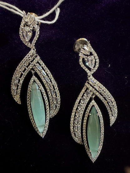 Diamond Earrings Bridal Jewelry Costume silver jewelry Alloy based Jewelry  - SHABURIS Fashion Jewelry