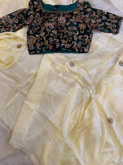 Cocktail saree with blouse