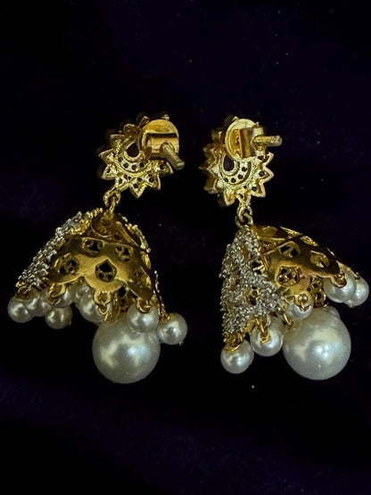 Diamond Earrings Bridal Jewelry Costume silver jewelry Alloy based Jewelry  - SHABURIS Fashion Jewelry