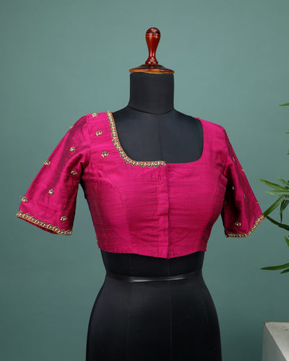 Maggam work Blouse for Saree – Maroon Blouse Artisan Silk Blouse – Festive & Wedding Ethnic Wear