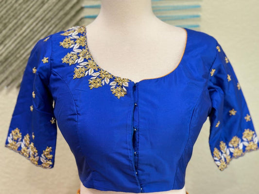 Maggam work Blouse for Saree – Royel Blouse- Artisan Silk Blouse – Festive & Wedding Ethnic Wear