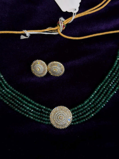 Diamond Necklace Bridal necklace Costume silver jewelry Alloy based Jewelry  - SHABURIS Fashion Jewelry