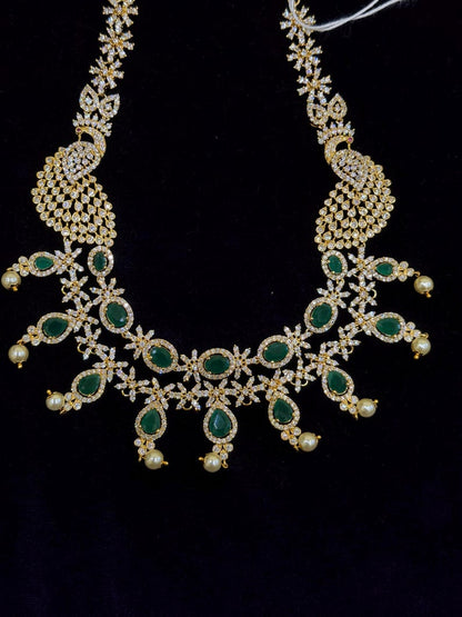 Diamond Necklace Bridal necklace Costume silver jewelry Alloy based Jewelry  - SHABURIS Fashion Jewelry