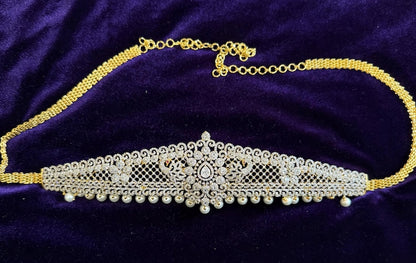 Diamond Vaddanam Bridal Vaddanam Costume silver jewelry Alloy based Jewelry  - SHABURIS Fashion Jewelry