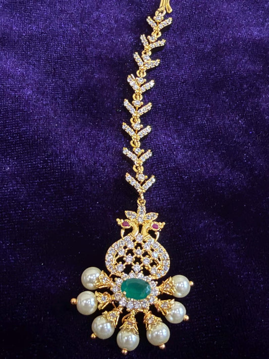 Diamond Maang tikka Bridal Jewelry Costume silver jewelry Alloy based Jewelry  - SHABURIS Fashion Jewelry