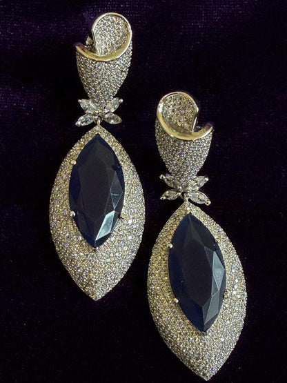 Diamond Earrings Bridal Jewelry Costume silver jewelry Alloy based Jewelry  - SHABURIS Fashion Jewelry