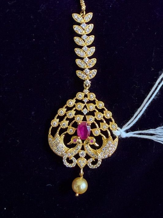 Diamond Maang tikka Bridal Jewelry Costume silver jewelry Alloy based Jewelry  - SHABURIS Fashion Jewelry