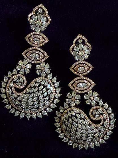 Diamond Earrings Bridal Jewelry Costume silver jewelry Alloy based Jewelry  - SHABURIS Fashion Jewelry